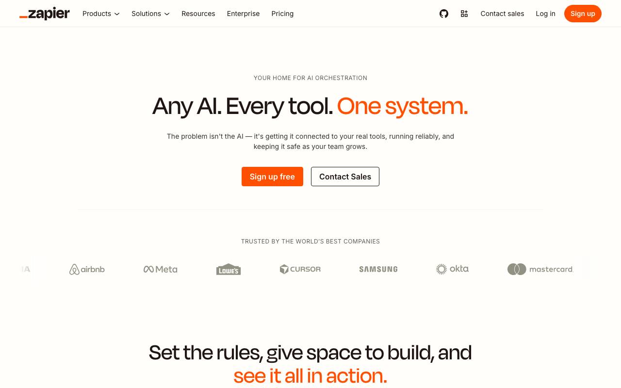 Zapier AI website preview