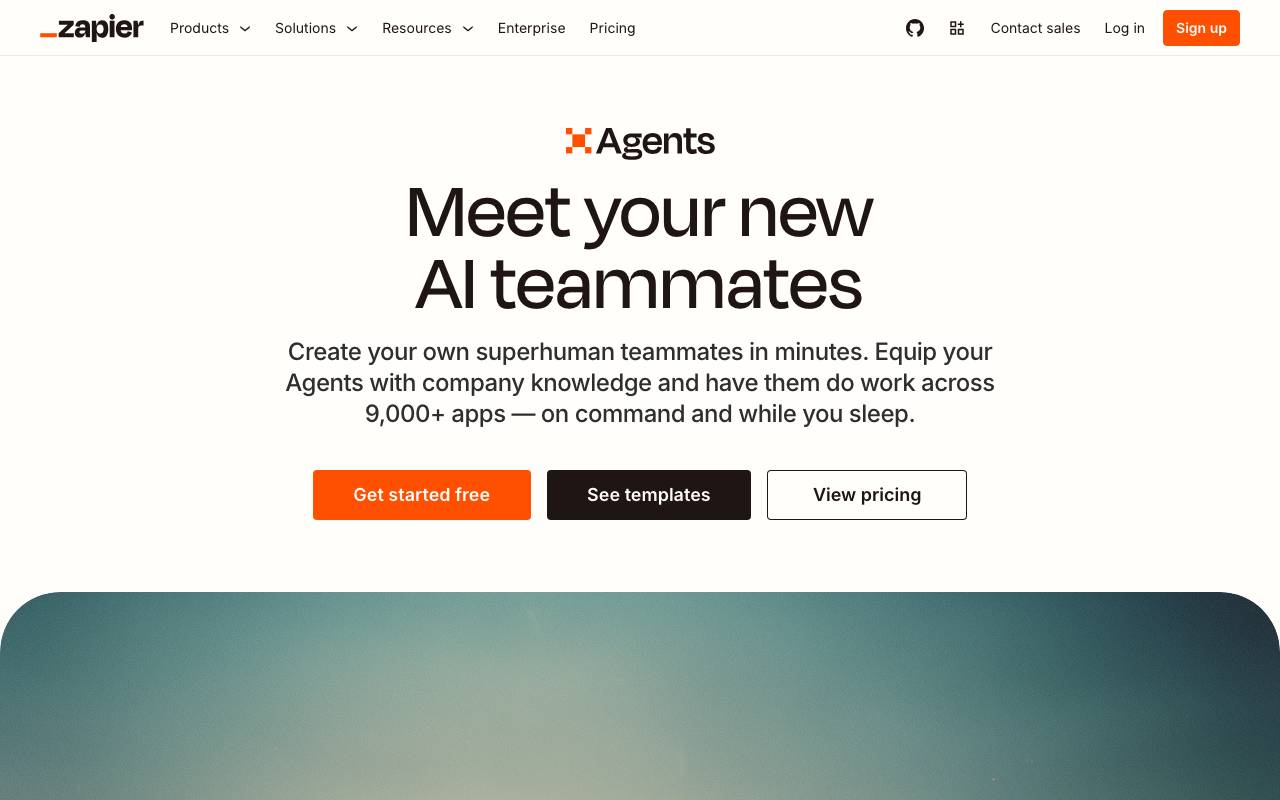 Zapier's Agents website preview