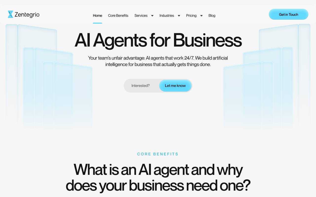 Zentegrio website preview