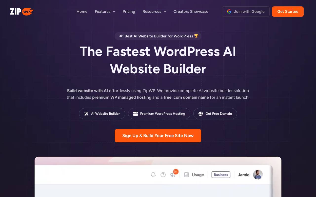 ZipWP website preview