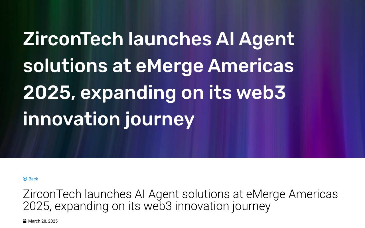 ZirconTech AI Agent Solutions website preview