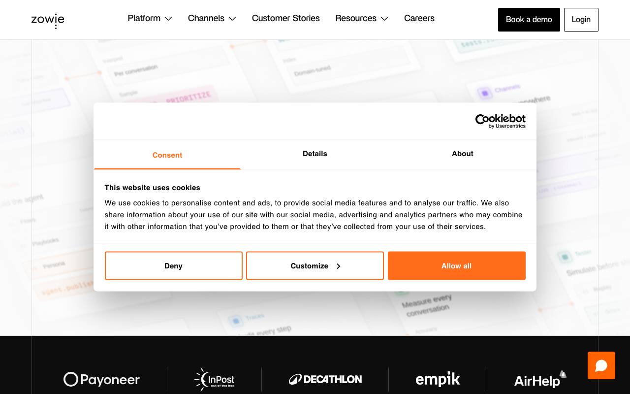 Zowie website preview