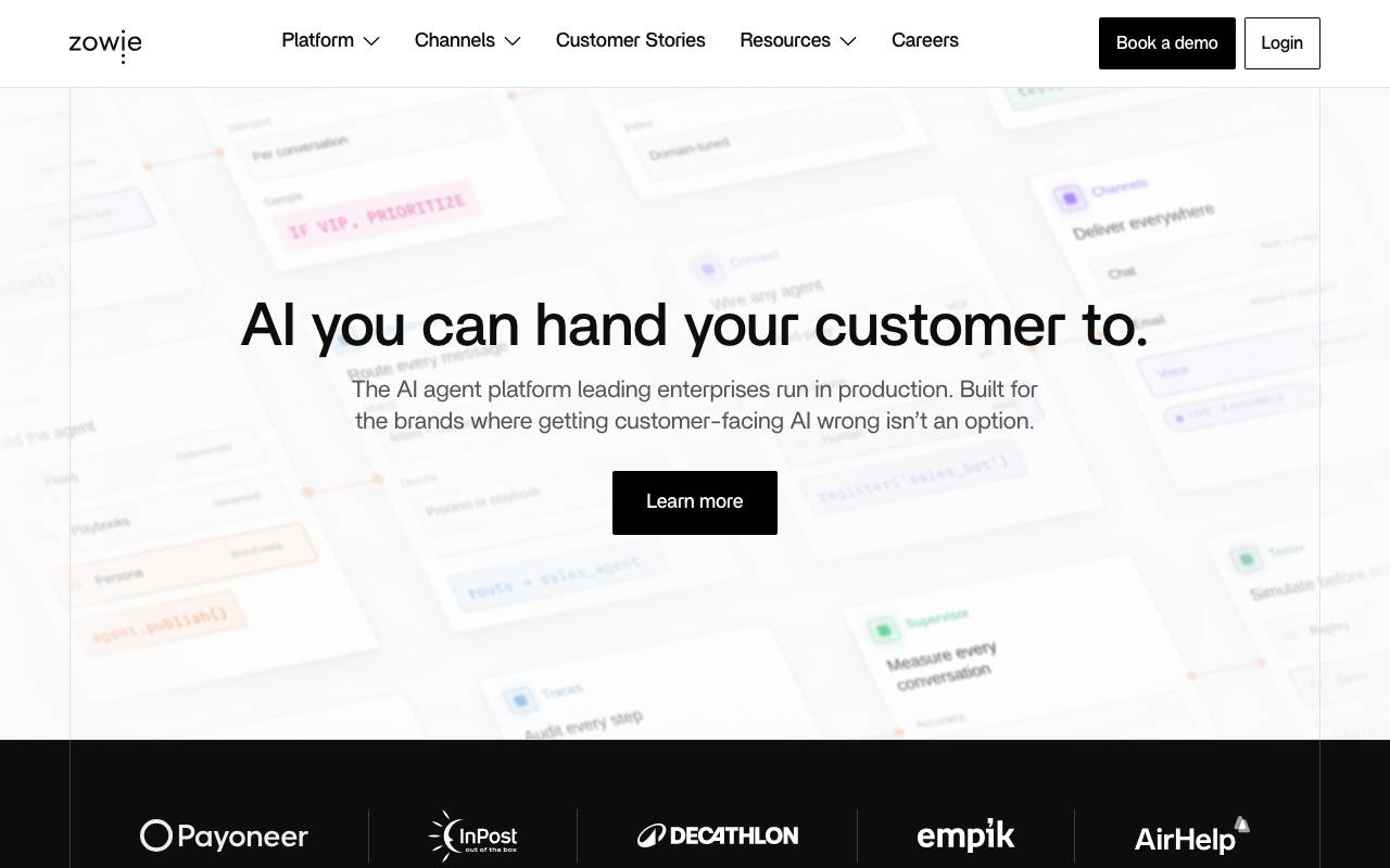 Zowie AI website preview