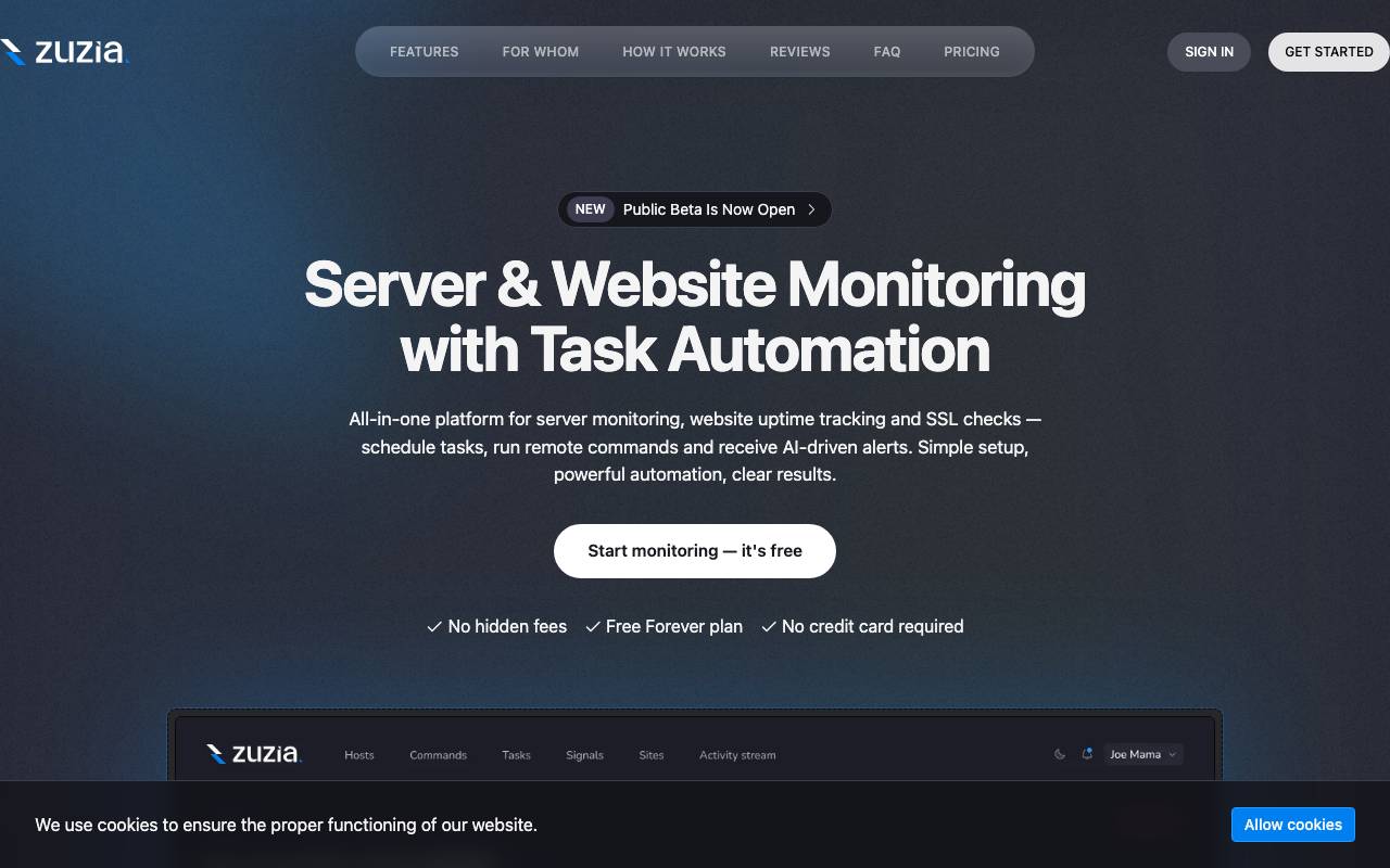 Zuzia website preview