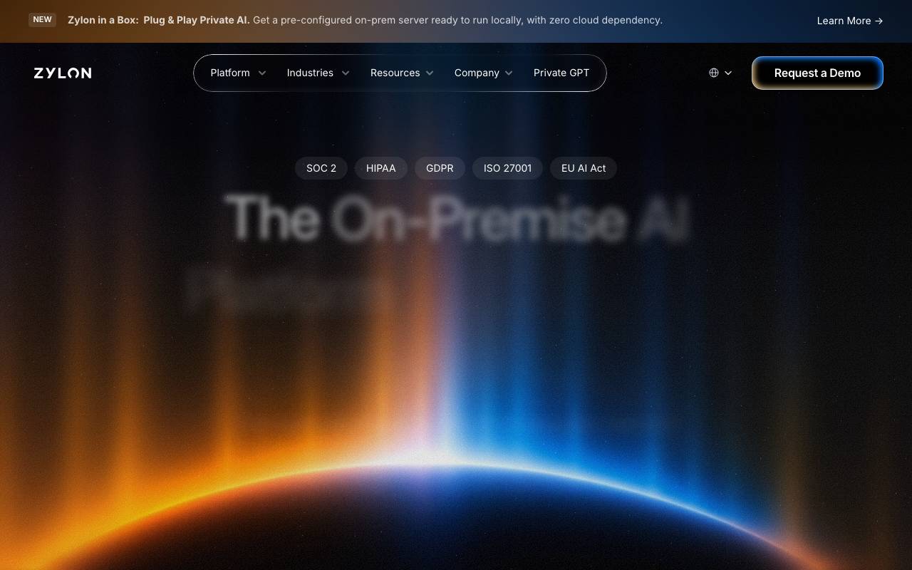 Zylon AI website preview